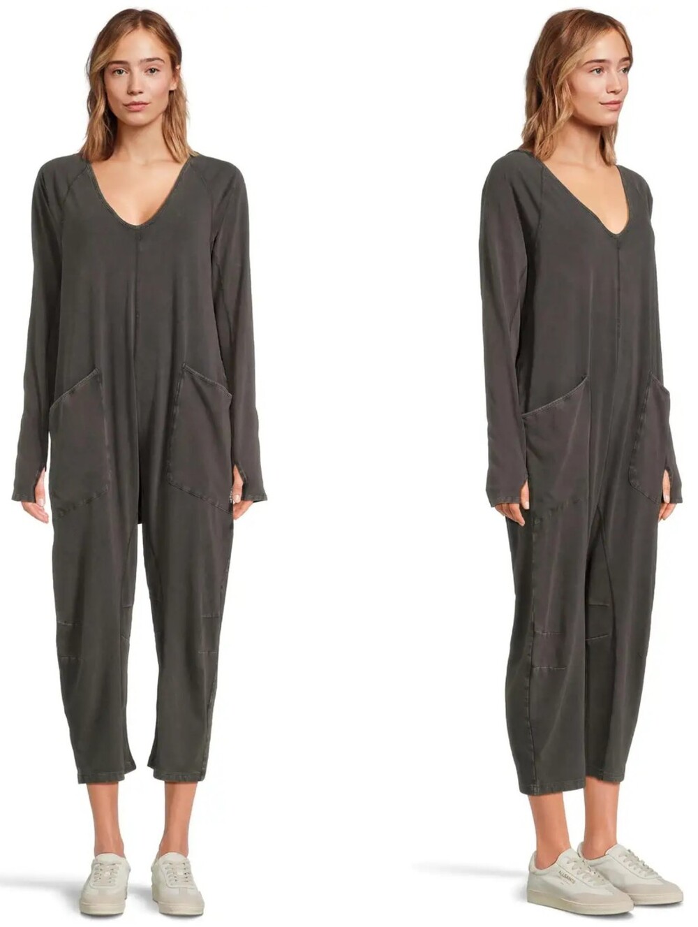 Free People Movement Small Hot Shot One Piece Faded Charcoal Relaxed Slouchy Fit
